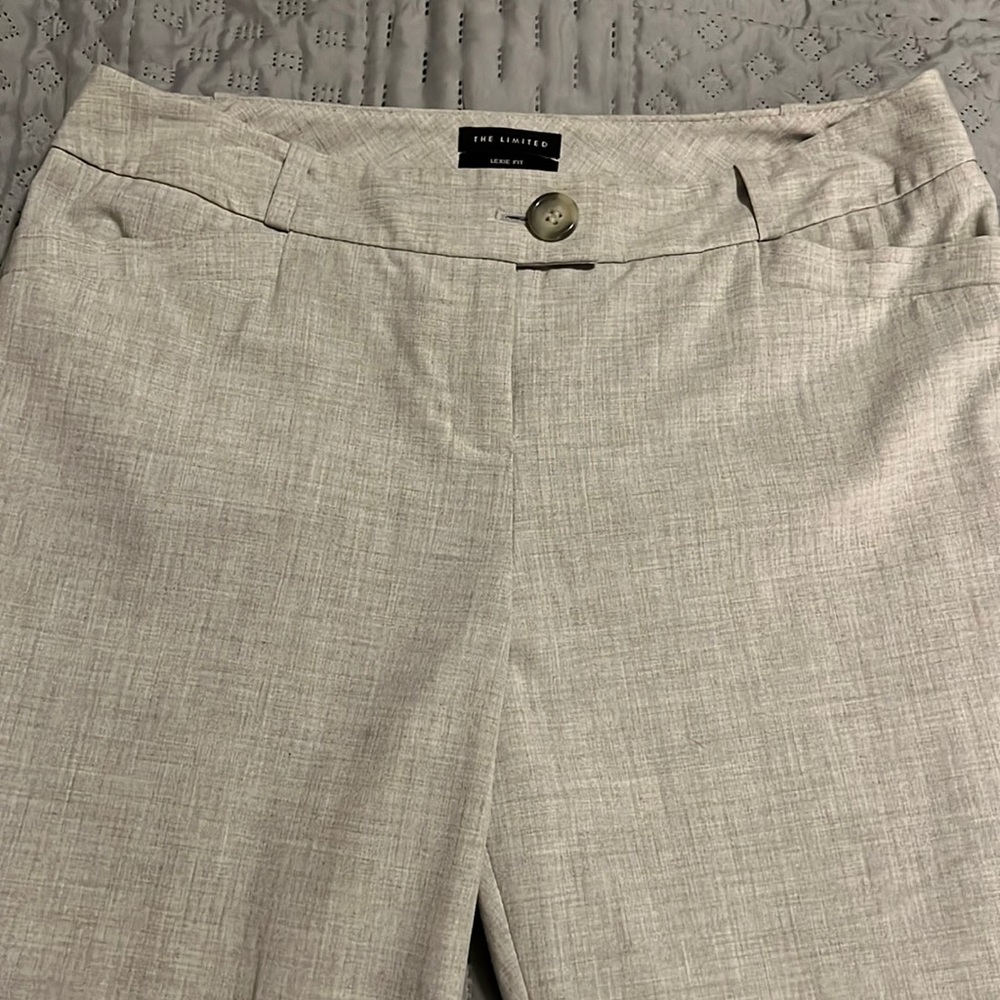 Women’s light grey suit pants from The Limited